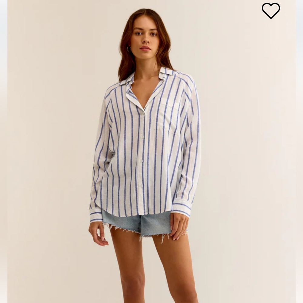 Zsupply PERFECT LINEN STRIPED TOP - Picture 4 of 9